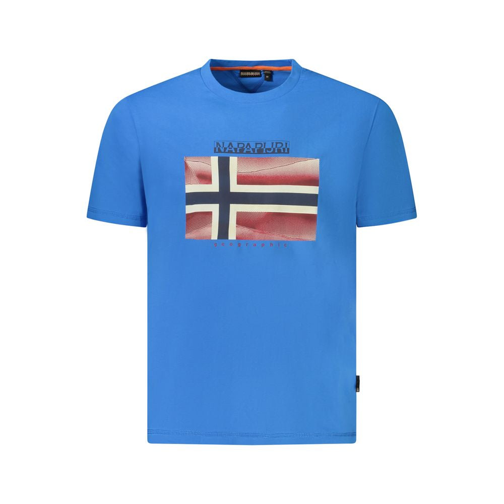 Napapijri Blaues Herren-T-Shirt aus Baumwolle