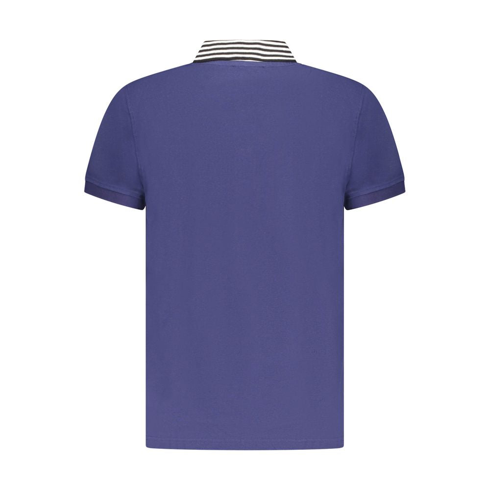 Cavalli Class Herren Poloshirt aus blauer Baumwolle