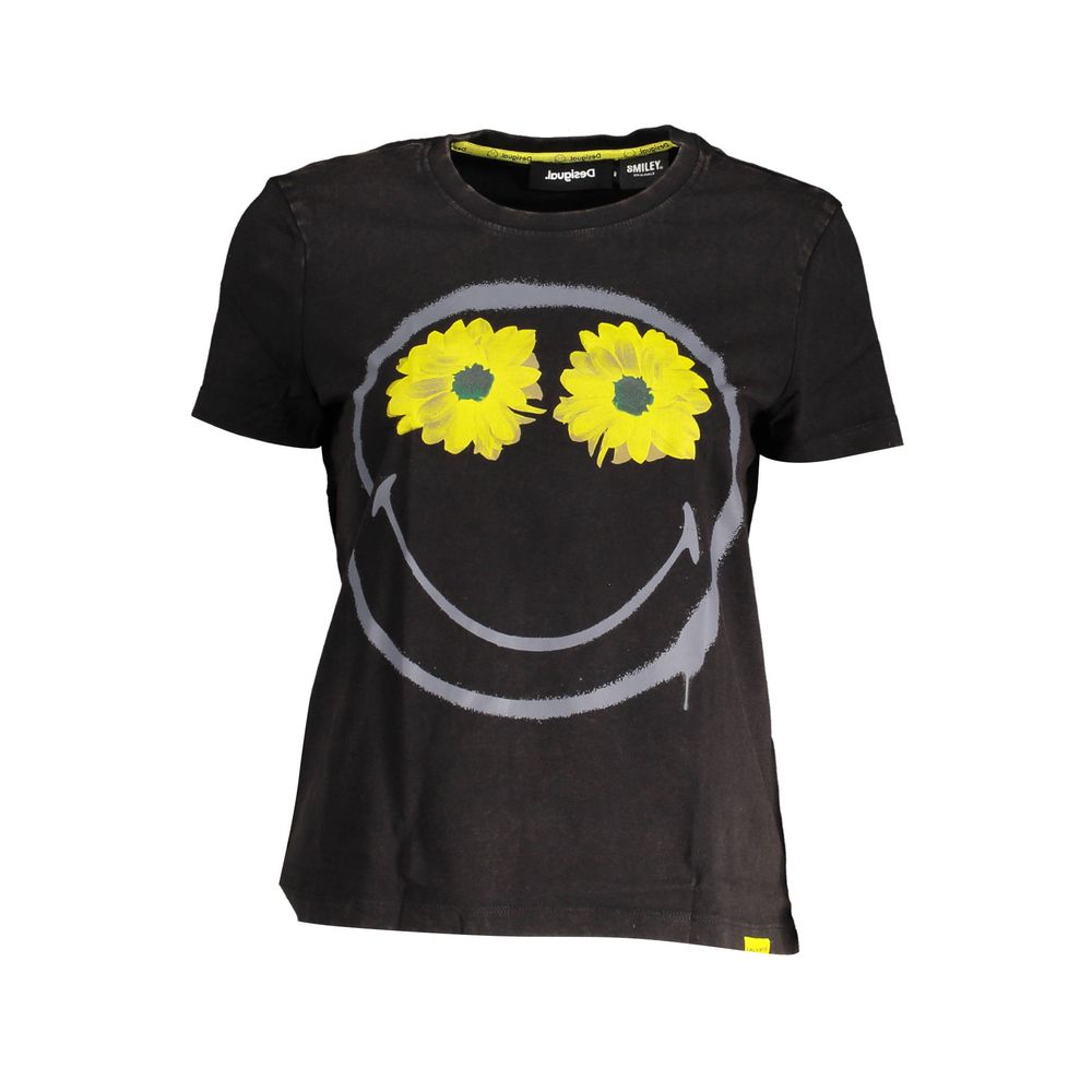 Desigual Schwarze Baumwolloberteile und T-Shirts
