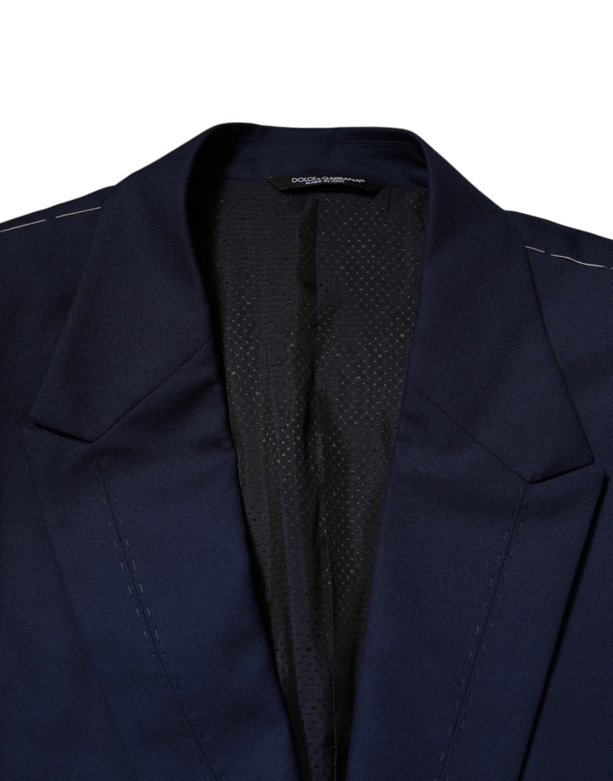 Dolce &amp; Gabbana – Einreihiger Anzugsmantel-Blazer aus blauer Wolle