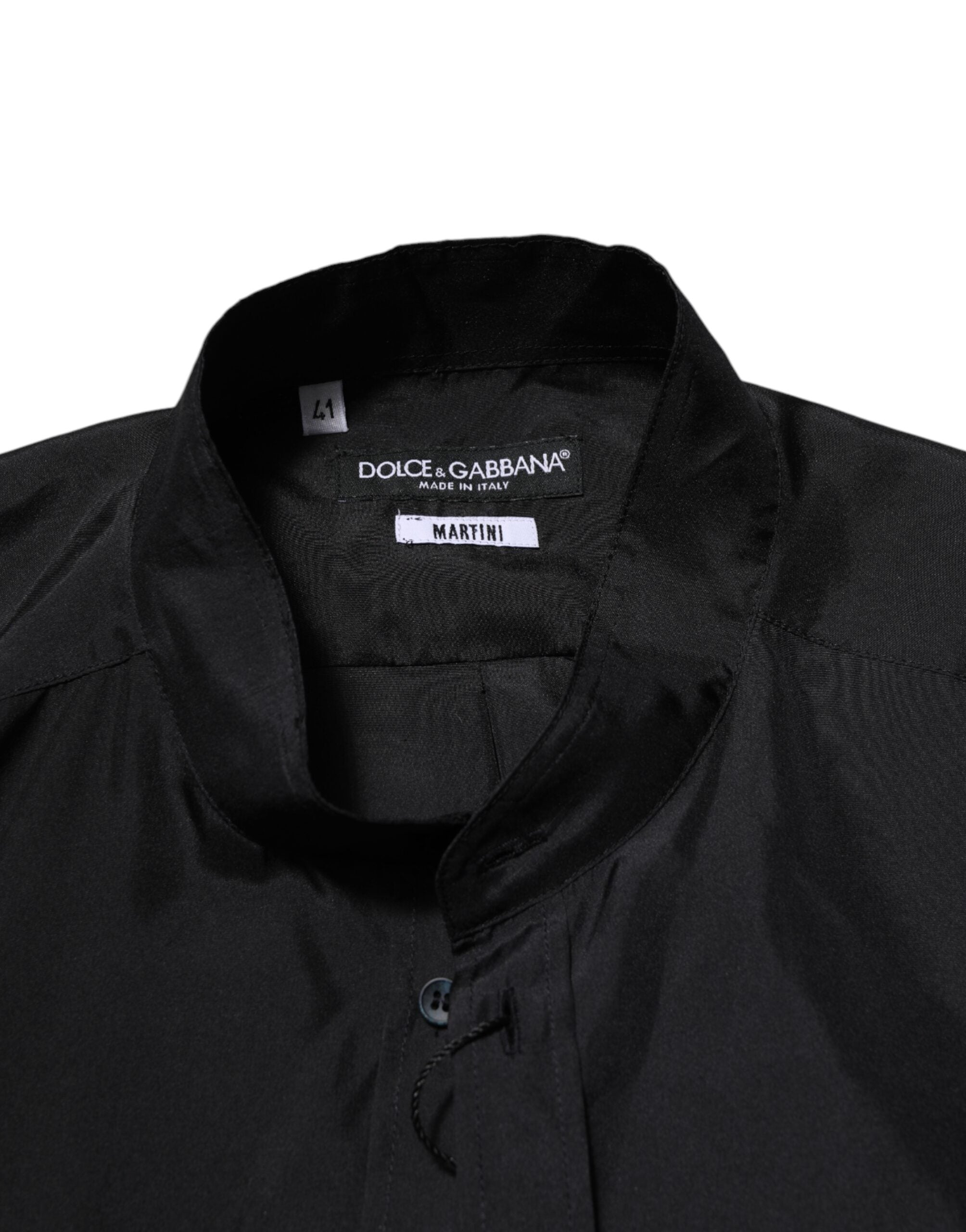 Dolce &amp; Gabbana Dunkelblaues MARTINI Seidenhemd für Herren
