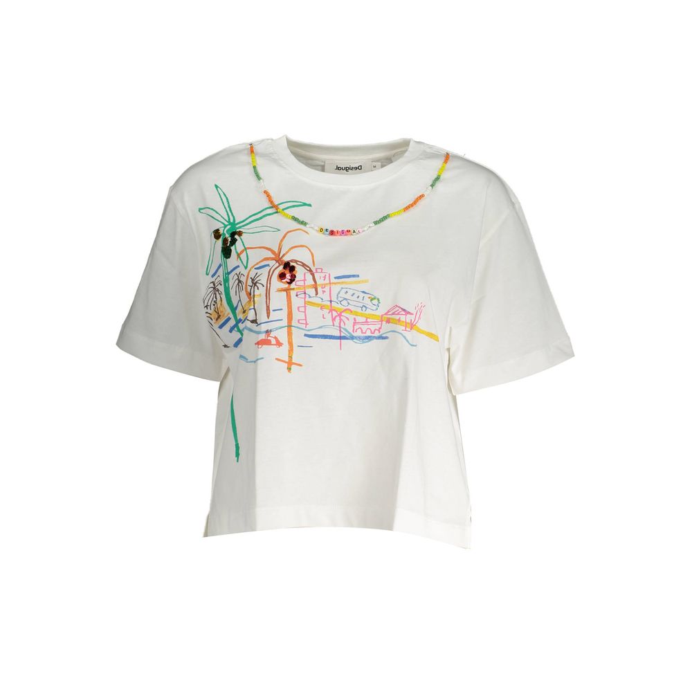Desigual Bluză albă din bumbac pentru femei