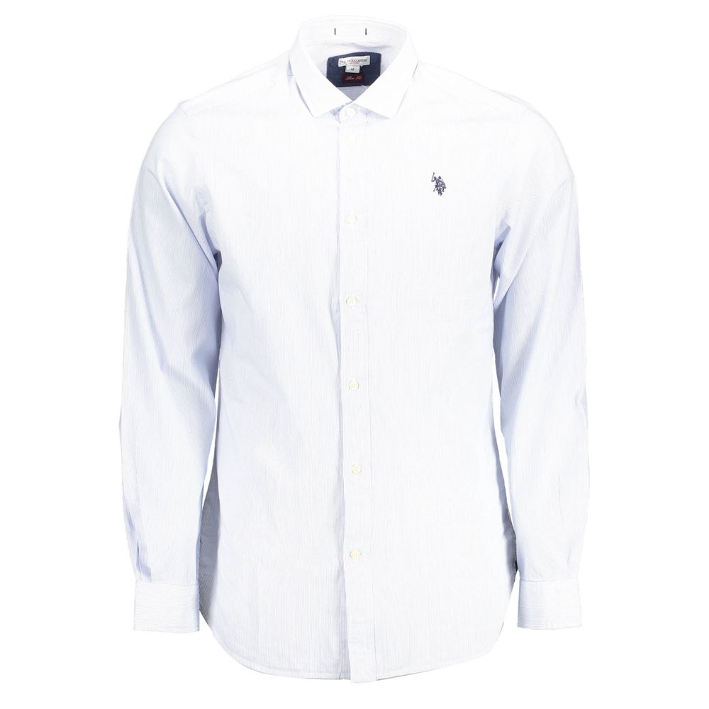 US POLO ASSN. Hellblaues Herrenhemd aus Baumwolle