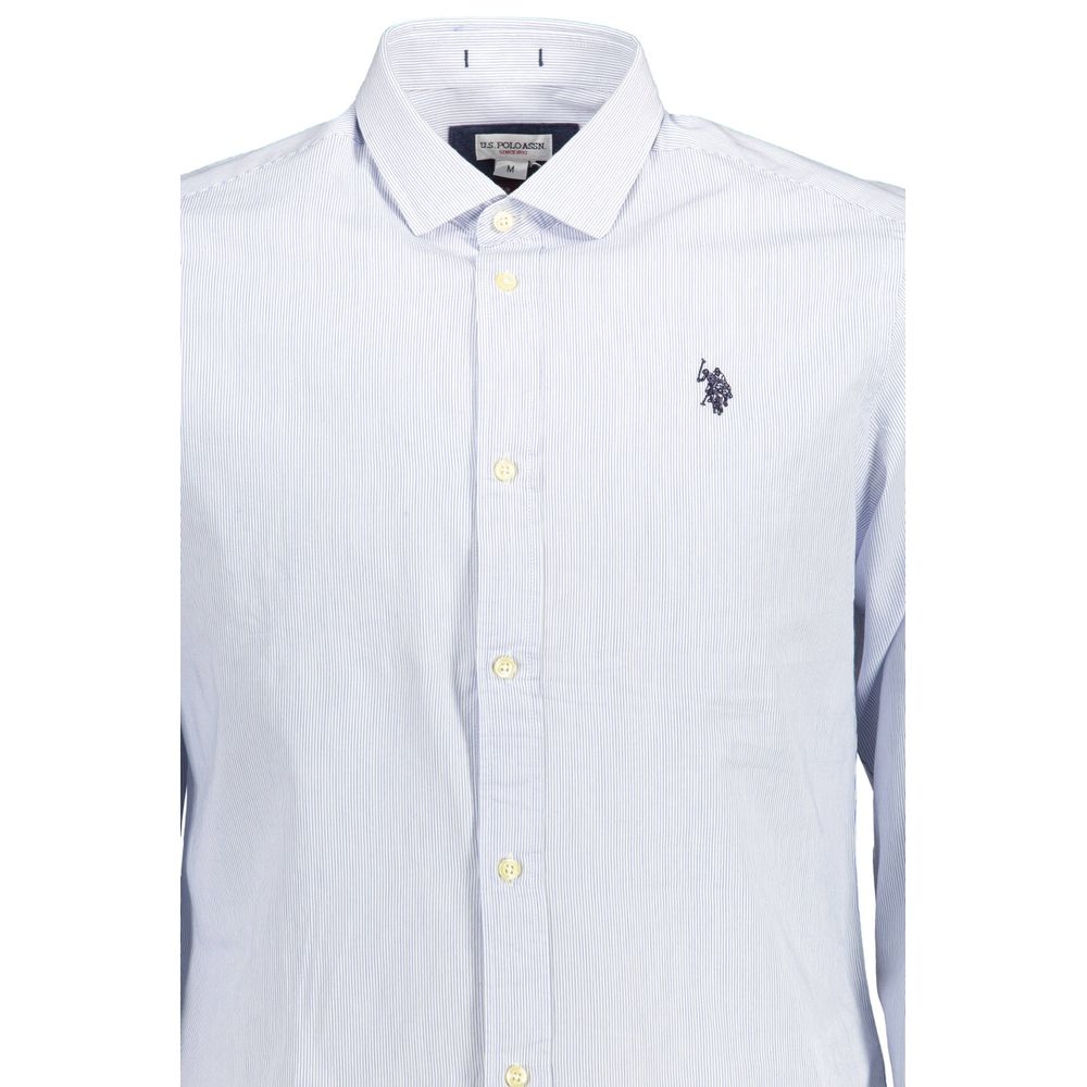 US POLO ASSN. Hellblaues Herrenhemd aus Baumwolle