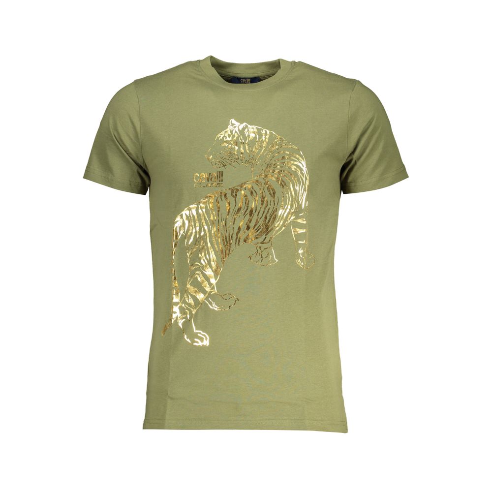 Grünes Baumwoll-T-Shirt der Cavalli Class