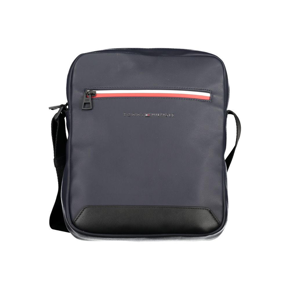 Geantă de umăr din polietilenă albastră Tommy Hilfiger
