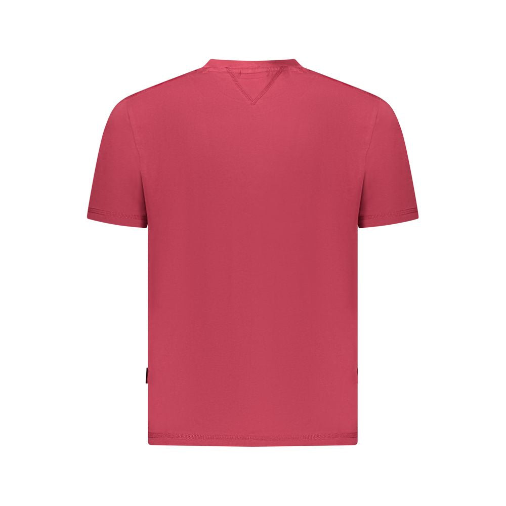 Napapijri Rotes Herren-T-Shirt aus Baumwolle