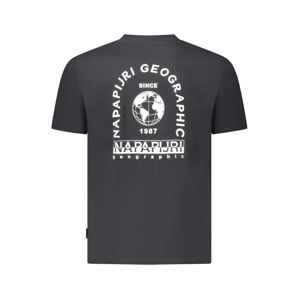 Napapijri Schwarzes Herren-T-Shirt aus Baumwolle