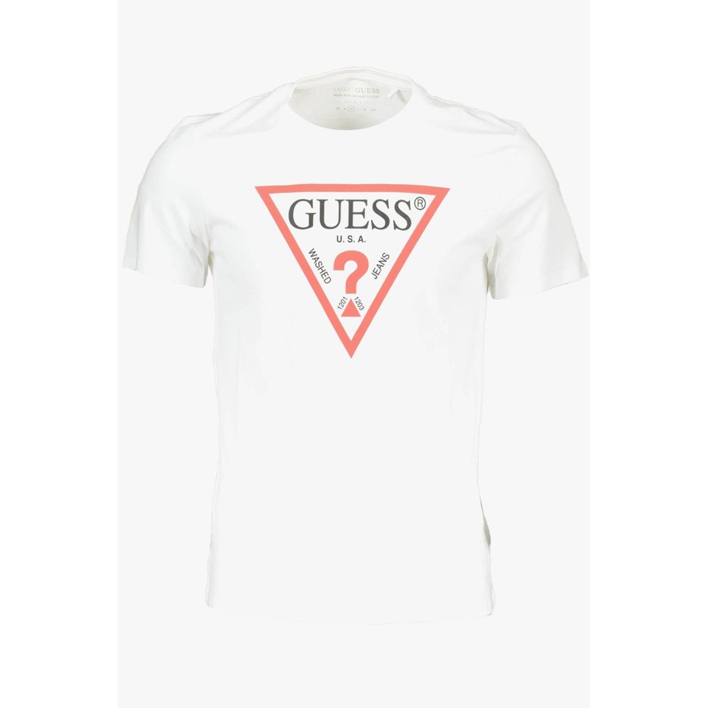 Guess Jeans Weißes Herren-T-Shirt aus Baumwolle
