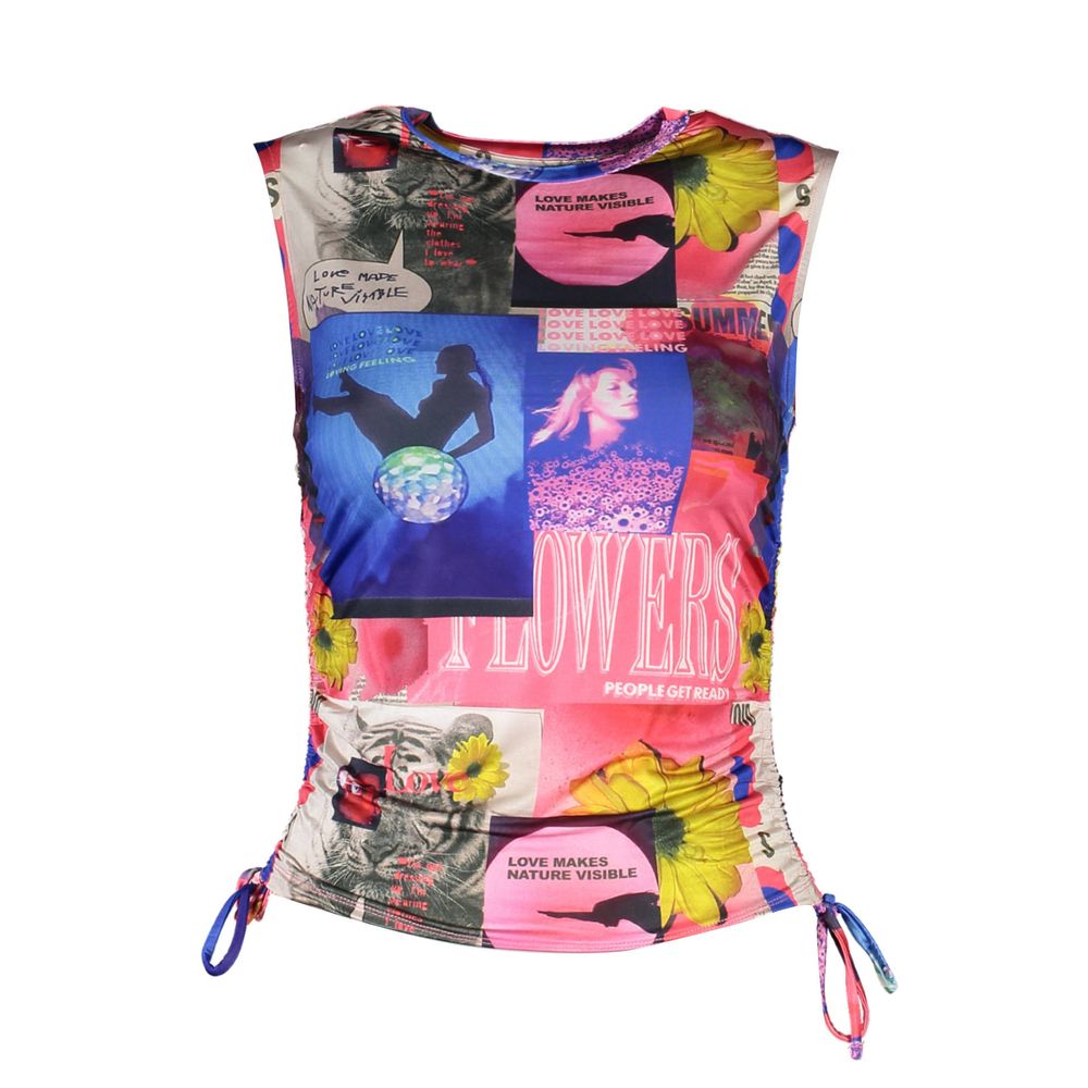 Desigual Blaues Acetat-Damen-Top