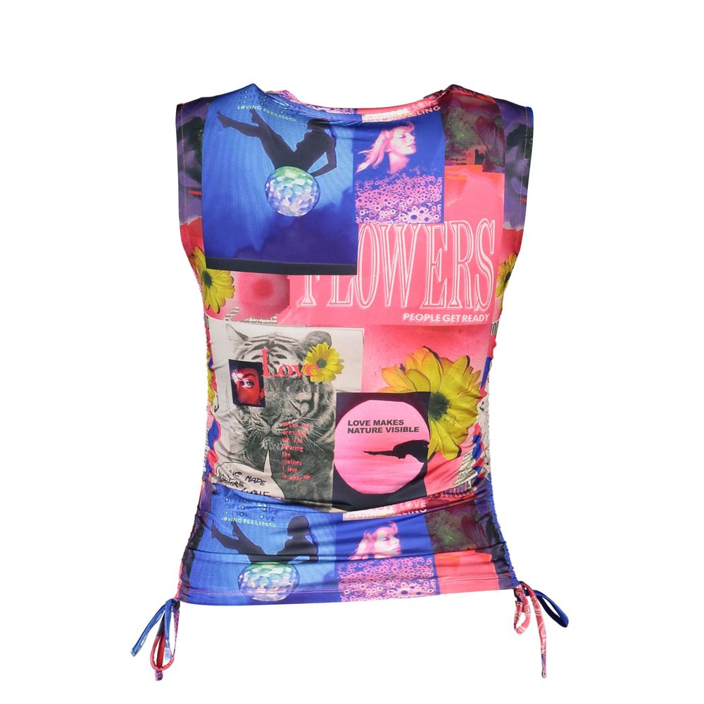 Desigual Blaues Acetat-Damen-Top