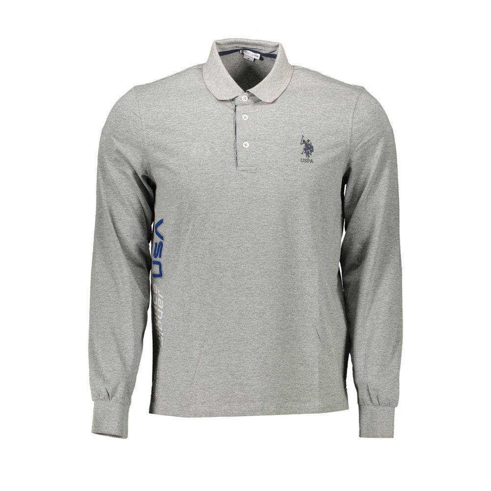 Tricou polo gri din bumbac pentru bărbați US POLO ASSN.