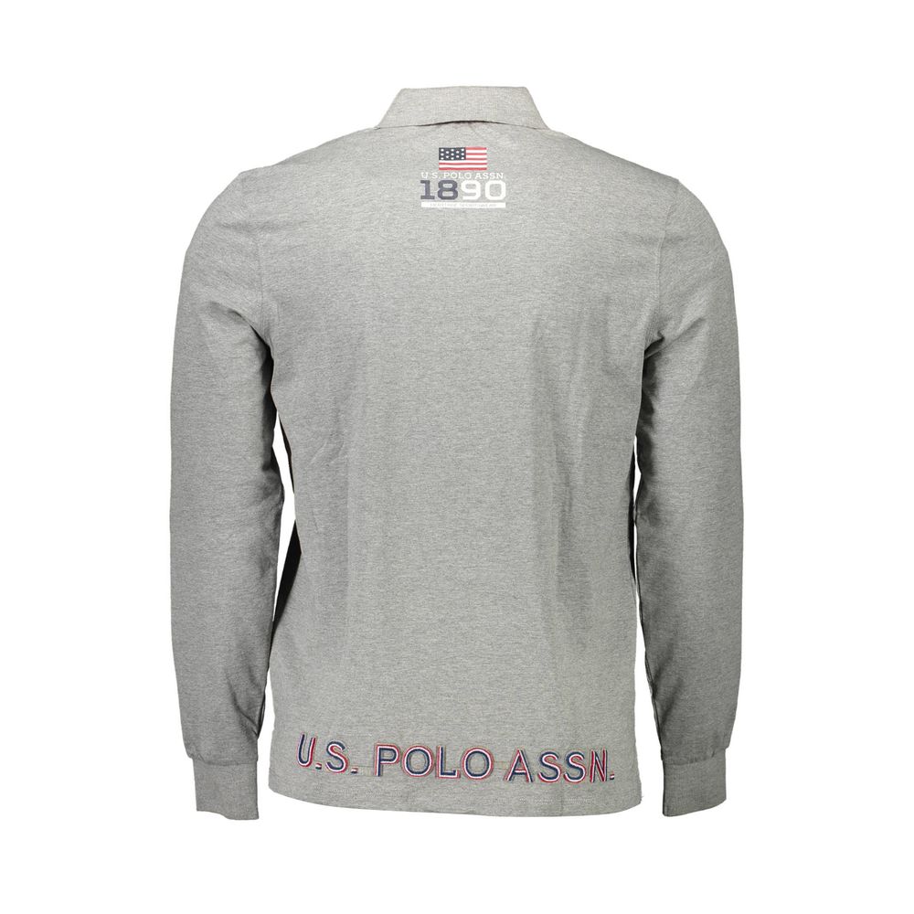 Tricou polo gri din bumbac pentru bărbați US POLO ASSN.