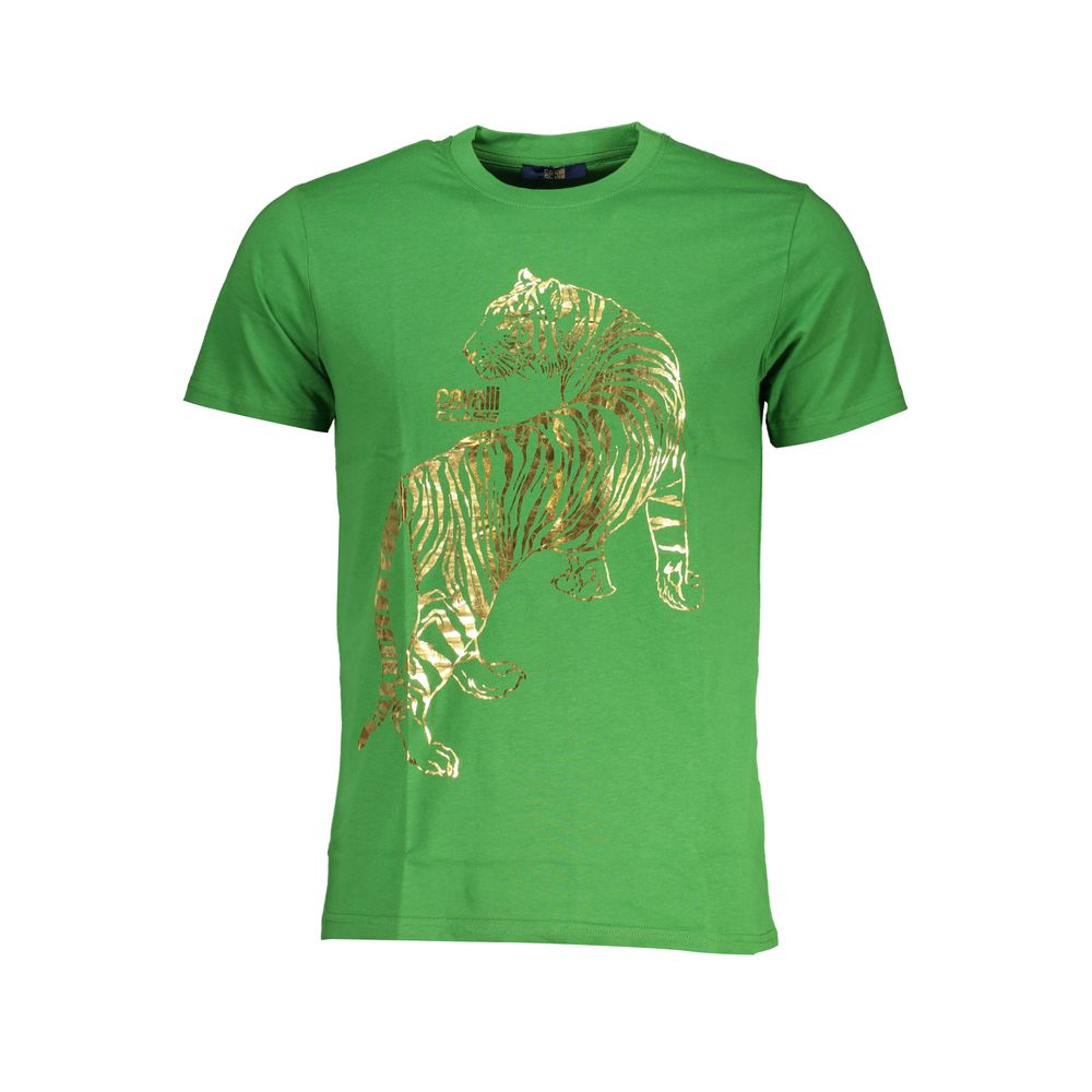 Grünes Baumwoll-T-Shirt der Cavalli Class