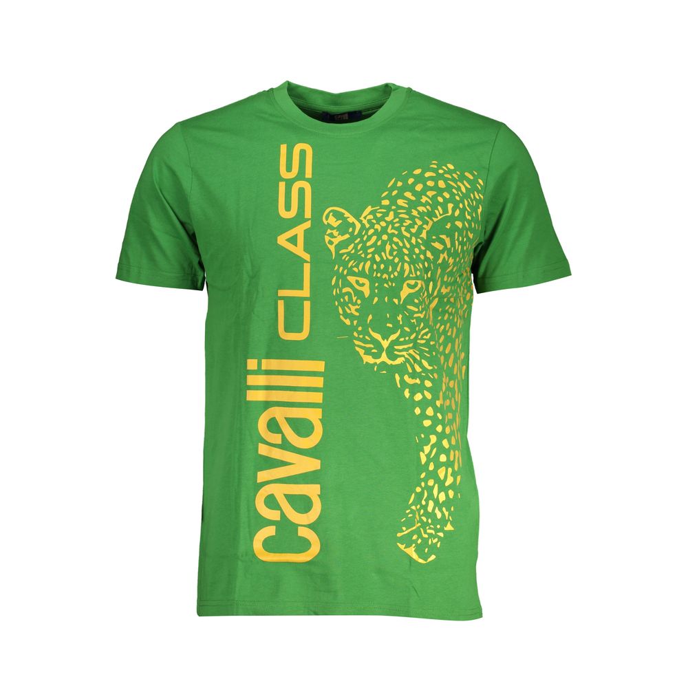Tricou Cavalli Class verde din bumbac