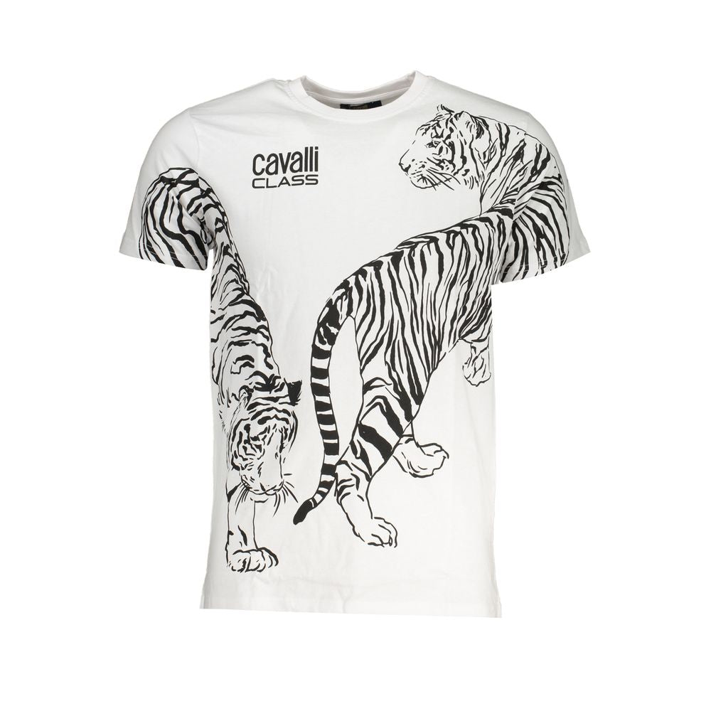 Tricou Cavalli Class din bumbac alb