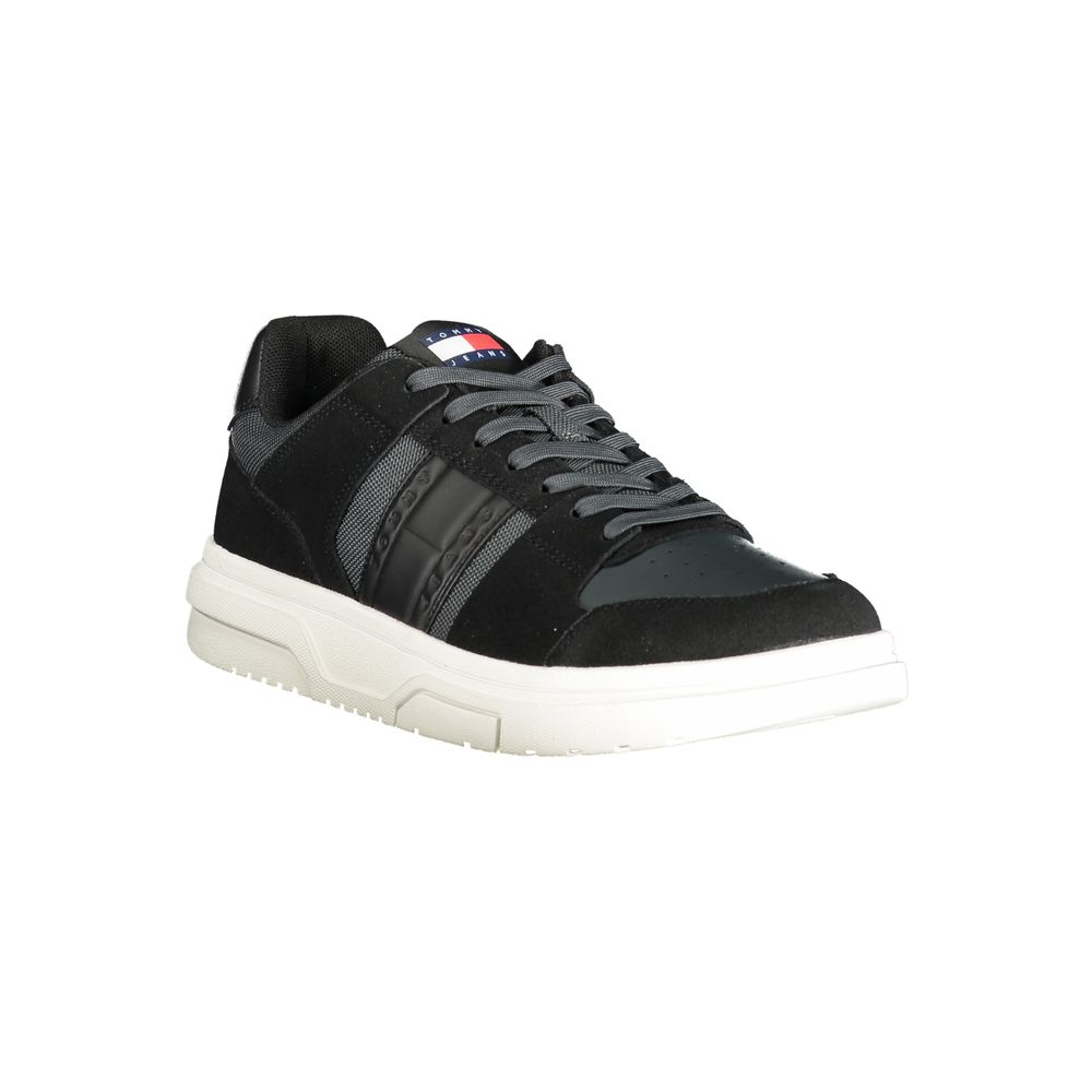 Tommy Hilfiger – Schwarze Leder-Sneaker für Herren