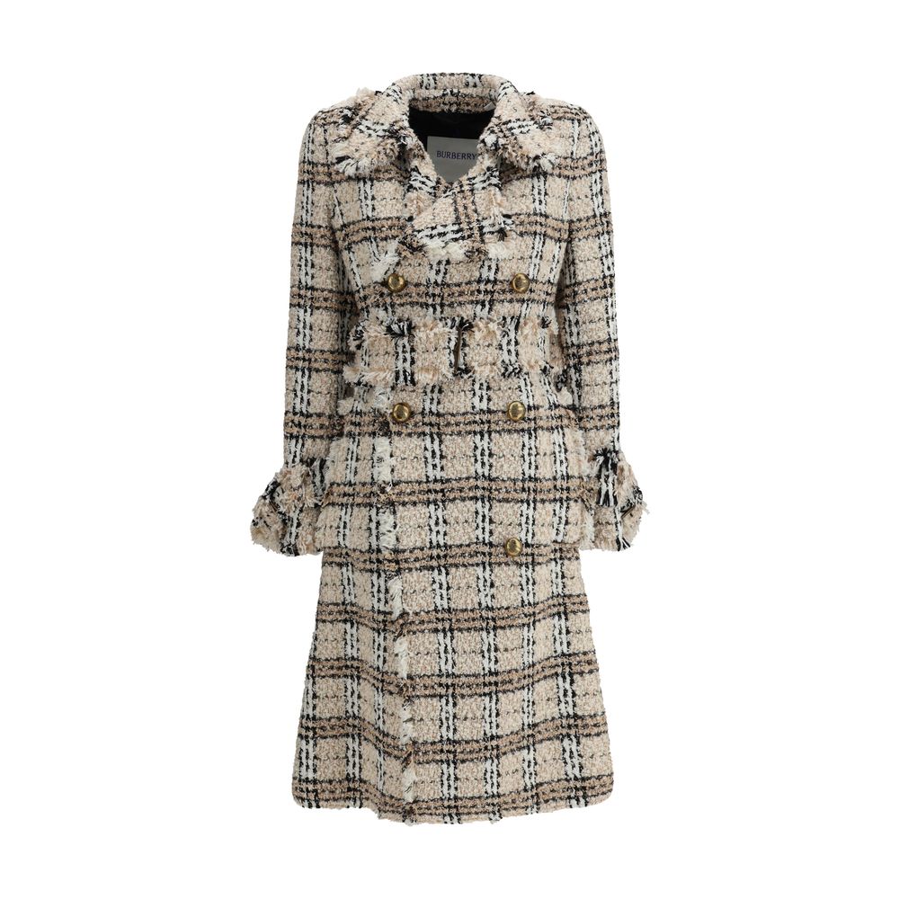 Burberry – Karierter Bouclé-Mantel