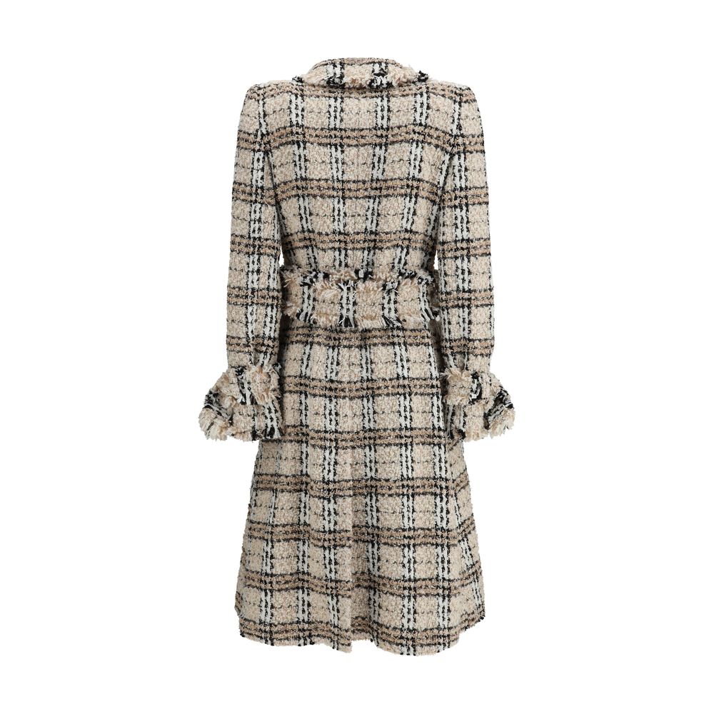 Burberry – Karierter Bouclé-Mantel