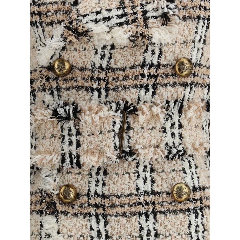 Burberry – Karierter Bouclé-Mantel