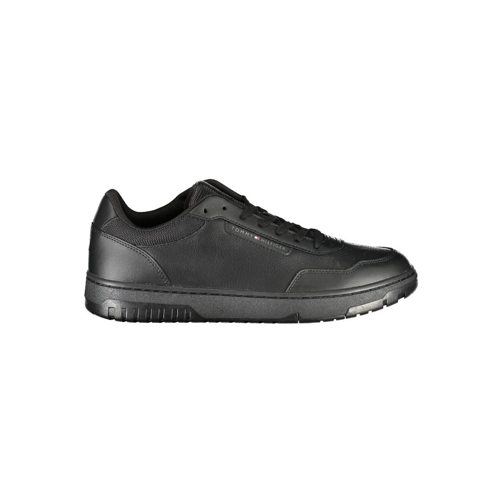 Tommy Hilfiger – Schwarze Leder-Sneaker für Herren