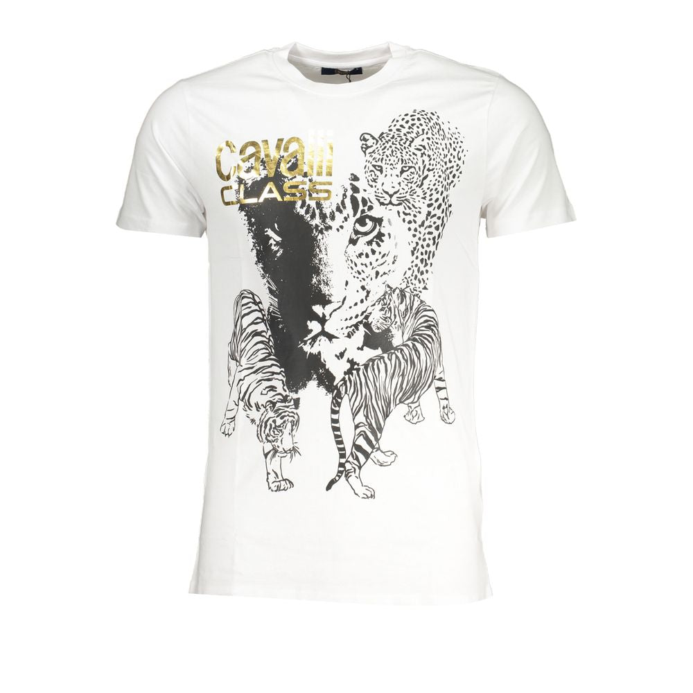 Tricou Cavalli Class din bumbac alb