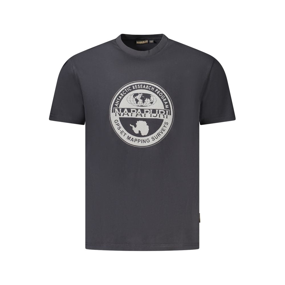 Napapijri Schwarzes Herren-T-Shirt aus Baumwolle
