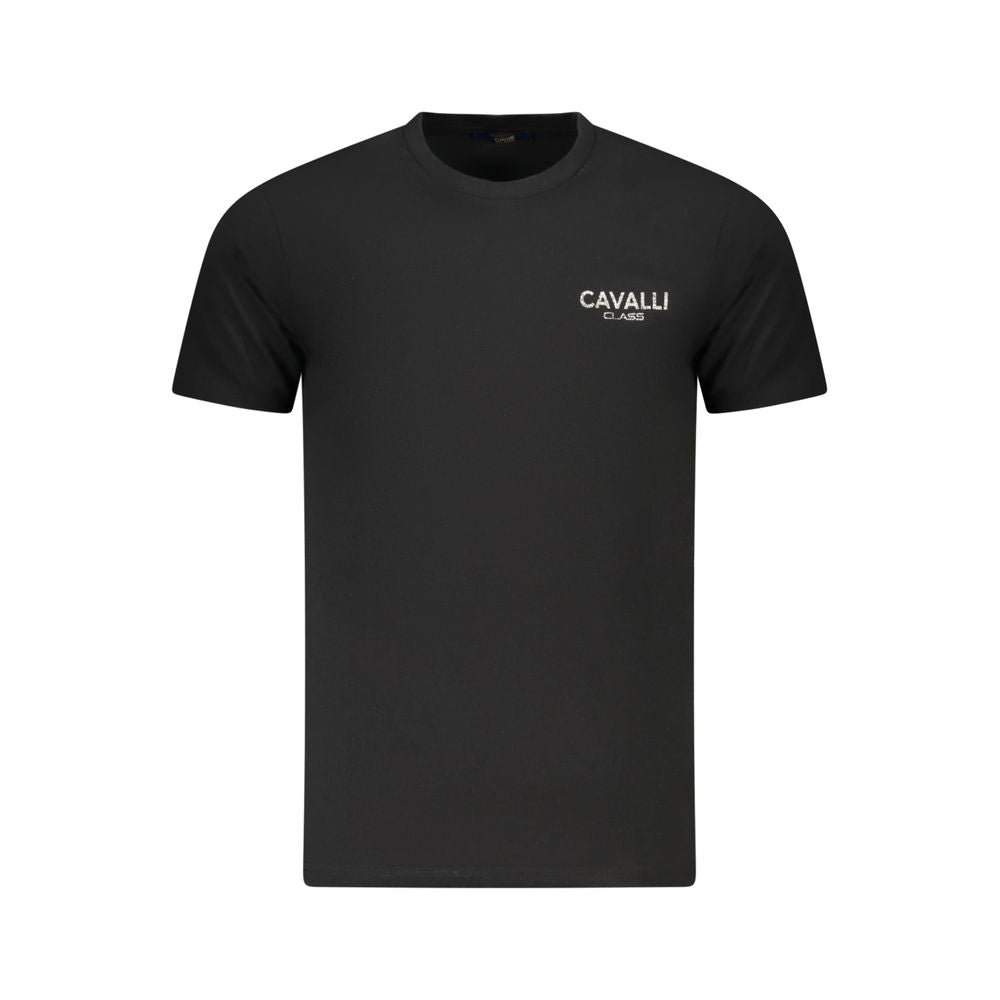 Cavalli Class Schwarzes Herren-T-Shirt aus Baumwolle