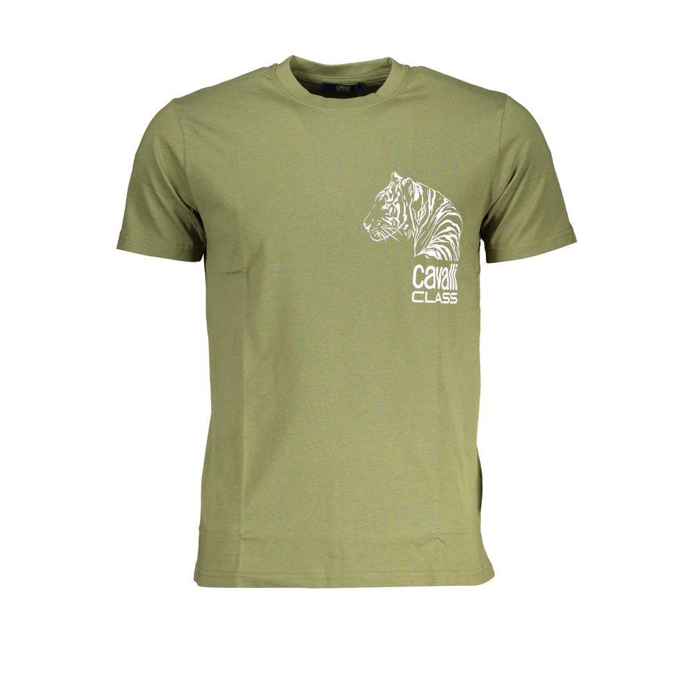Grünes Baumwoll-T-Shirt der Cavalli Class