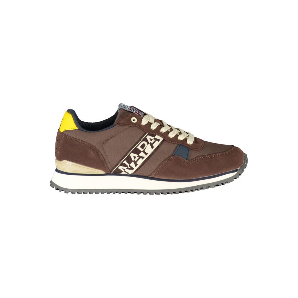 Napapijri – Schicke braune Schnür-Sneaker mit Kontrastdetail