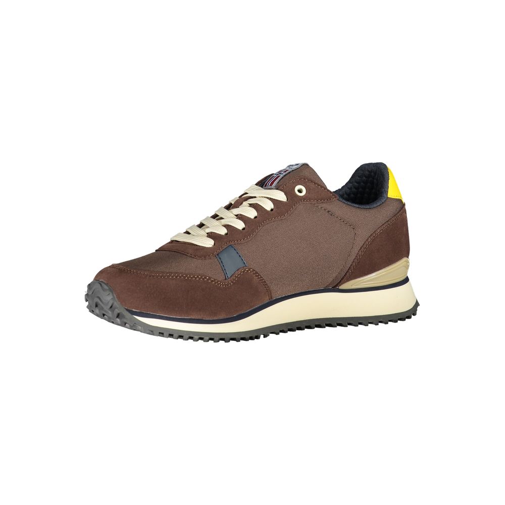 Napapijri – Schicke braune Schnür-Sneaker mit Kontrastdetail