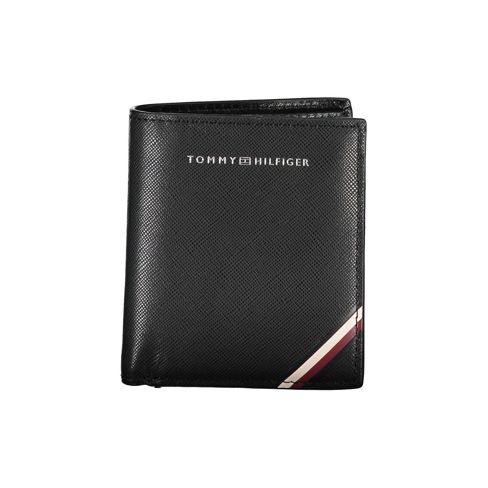 Tommy Hilfiger – Schwarze Lederbrieftasche für Herren