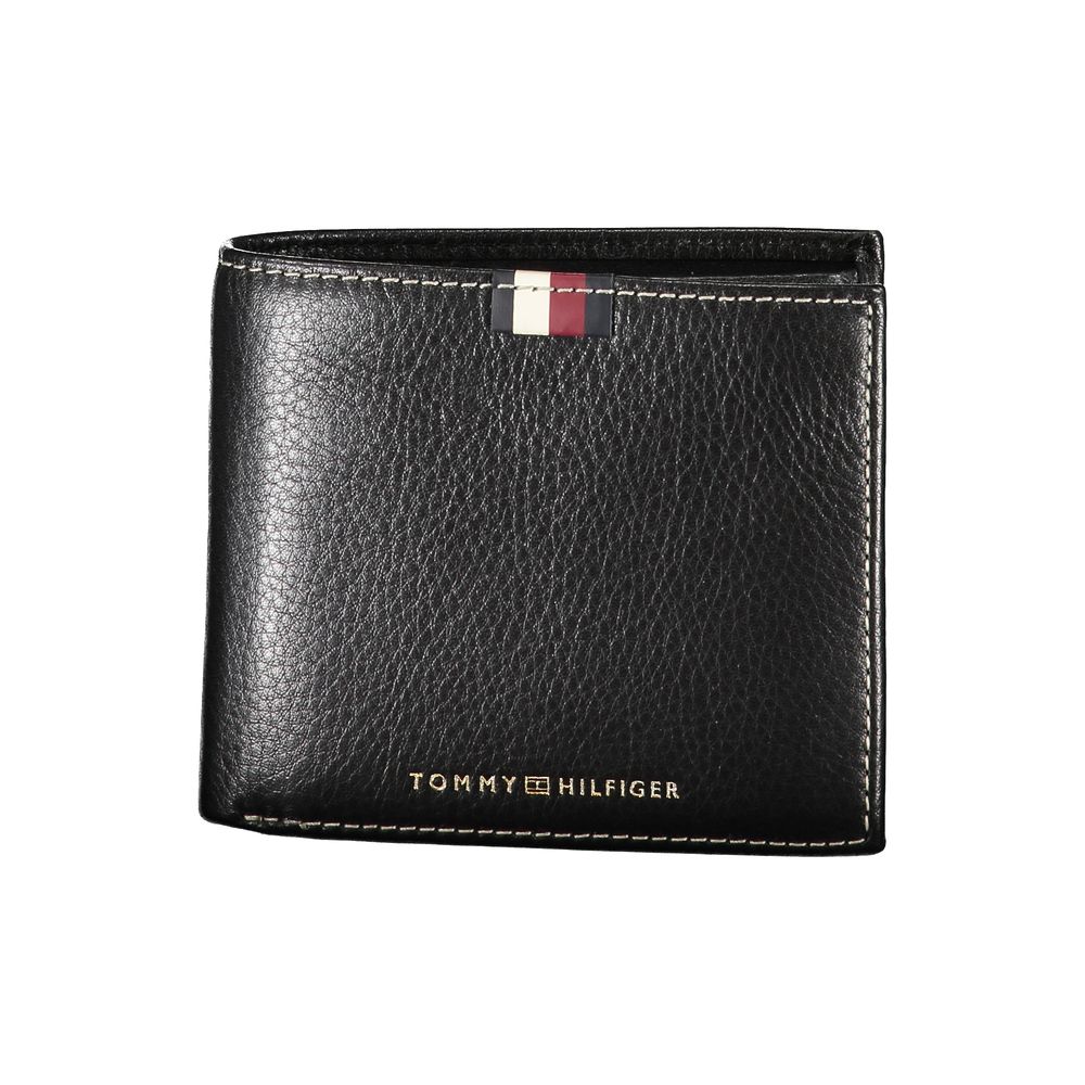 Tommy Hilfiger – Schwarze Lederbrieftasche für Herren