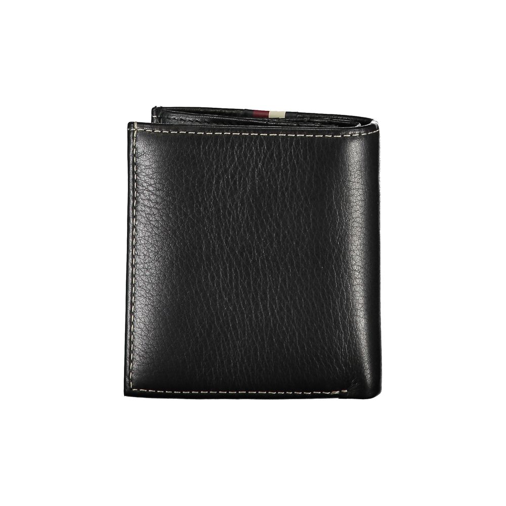 Tommy Hilfiger – Schwarze Lederbrieftasche für Herren