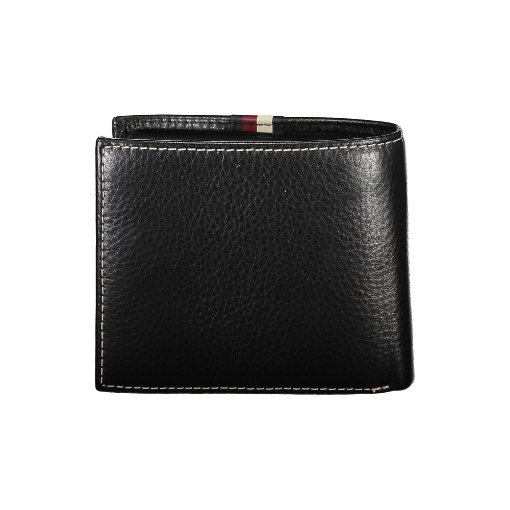 Tommy Hilfiger – Schwarze Lederbrieftasche für Herren