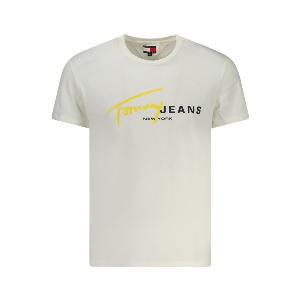Tommy Hilfiger – Weißes Herren-T-Shirt aus Baumwolle