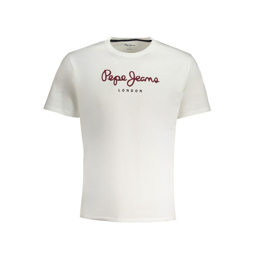 Tricou alb din bumbac Pepe Jeans