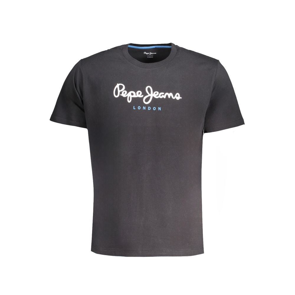 Tricou negru din bumbac Pepe Jeans