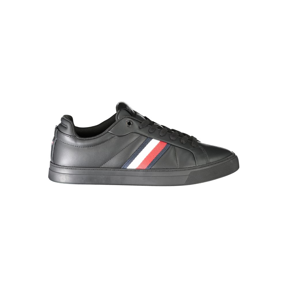 Tommy Hilfiger – Schwarze Leder-Sneaker für Herren