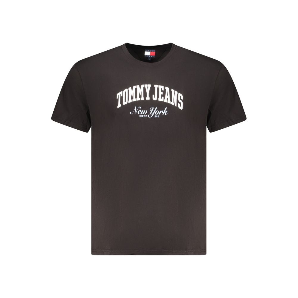 Tricou Tommy Hilfiger negru din bumbac pentru bărbați