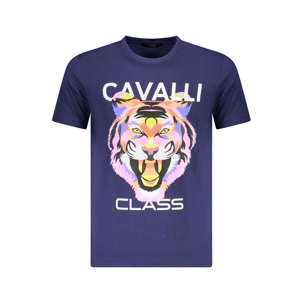 Cavalli Class Herren T-Shirt aus blauer Baumwolle
