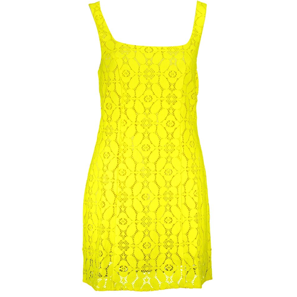Desigual Gelbes ärmelloses Kleid aus Polyester für Damen