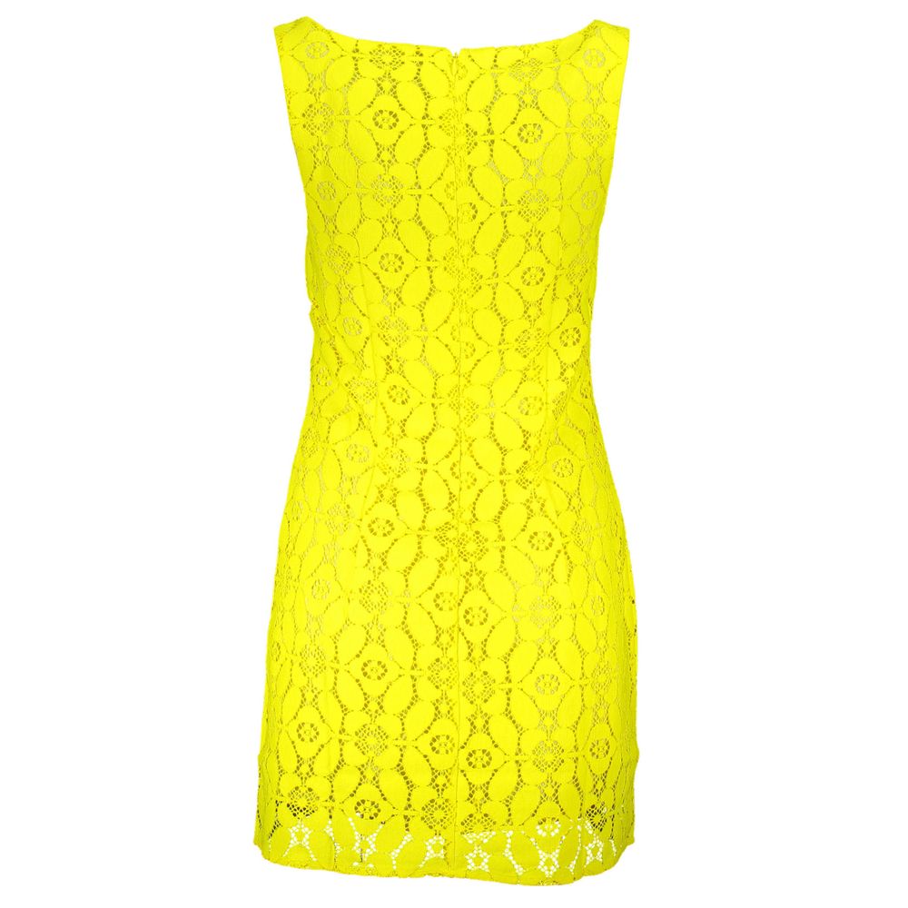 Desigual Gelbes ärmelloses Kleid aus Polyester für Damen