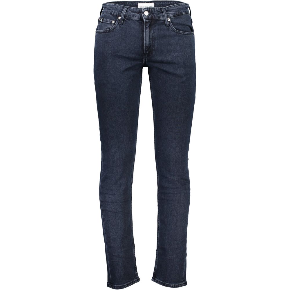 Blugi și pantaloni din bumbac albastru Calvin Klein