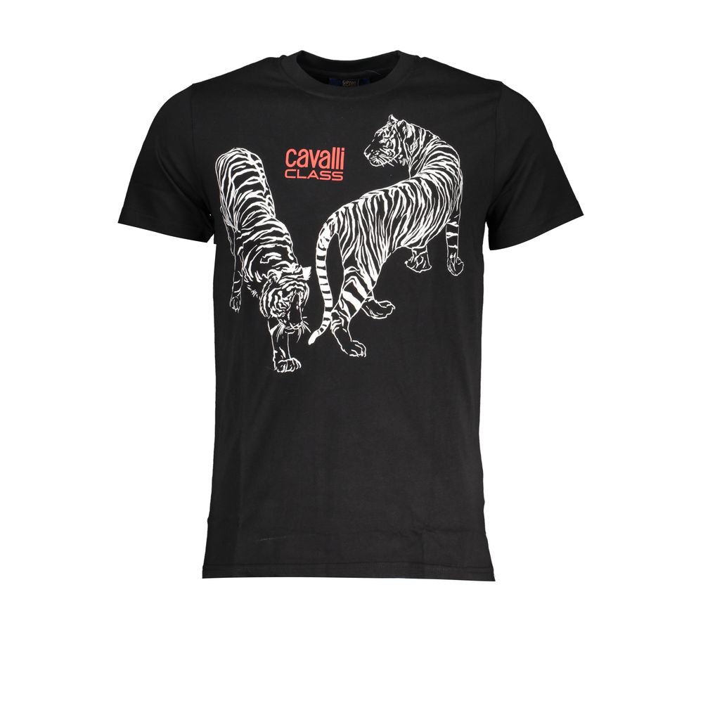 Schwarzes Baumwoll-T-Shirt der Cavalli Class