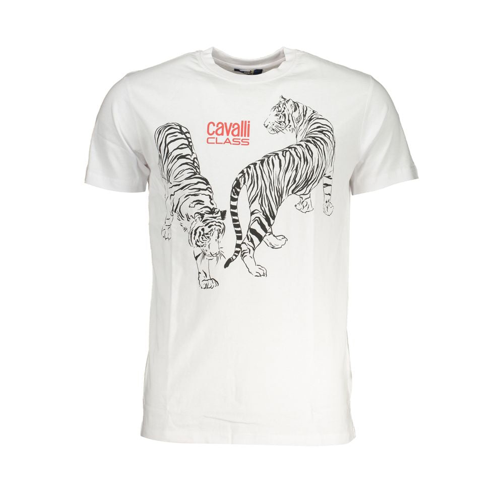 Weißes Baumwoll-T-Shirt der Cavalli Class