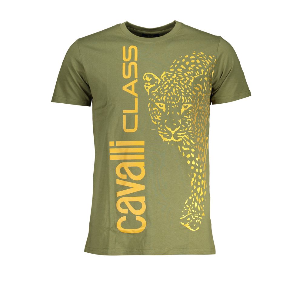 Tricou Cavalli Class verde din bumbac
