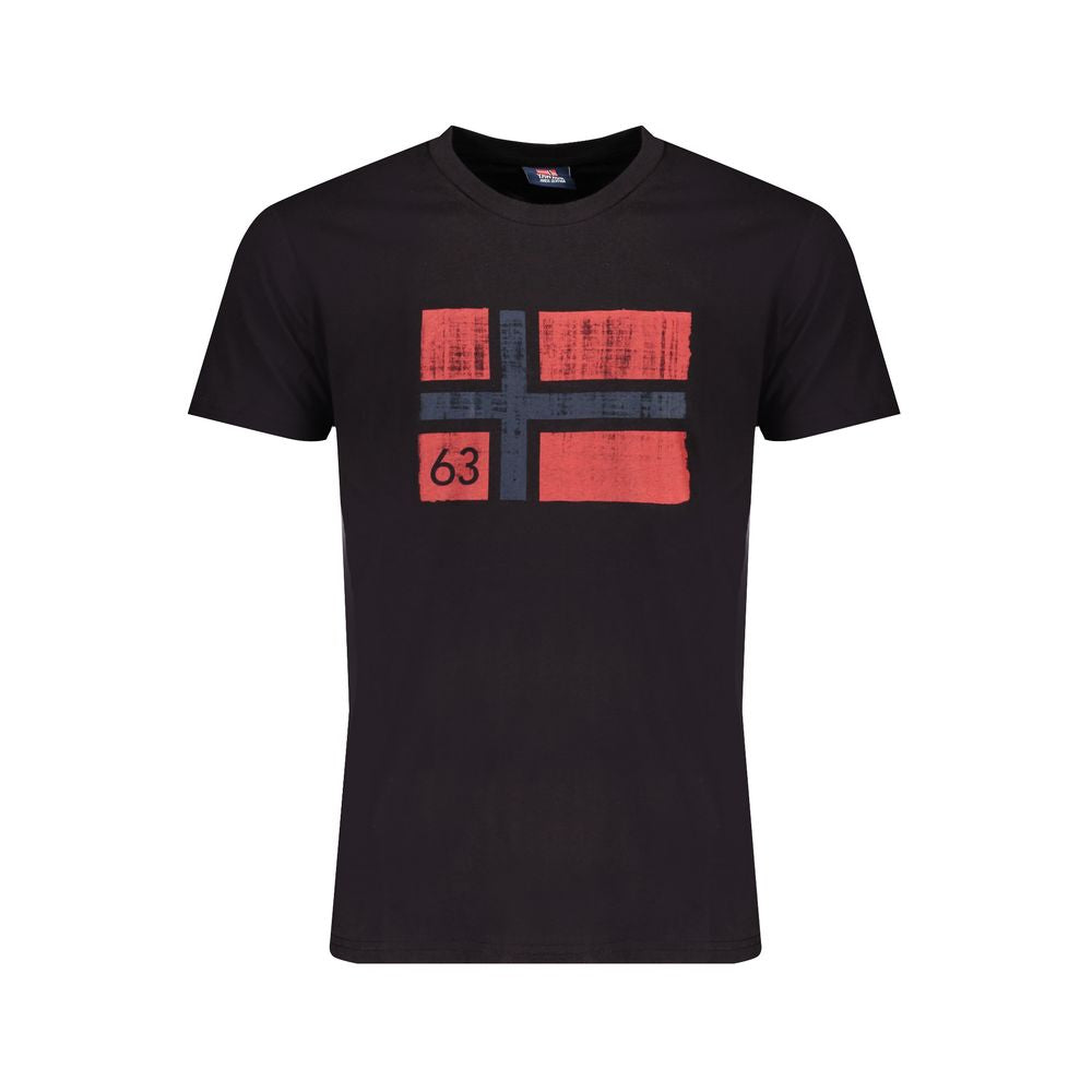 Norwegen 1963 Schwarzes Baumwoll-T-Shirt