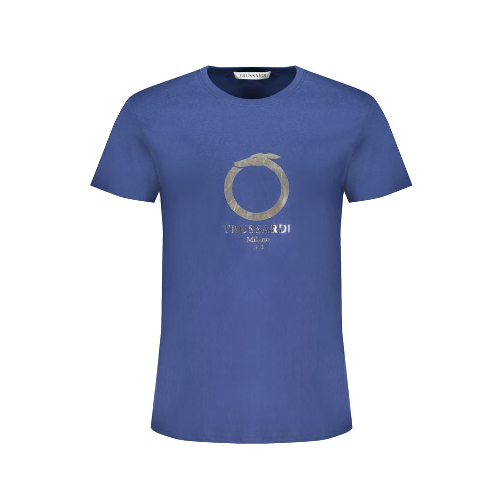 Blaues Baumwoll-T-Shirt von Trussardi