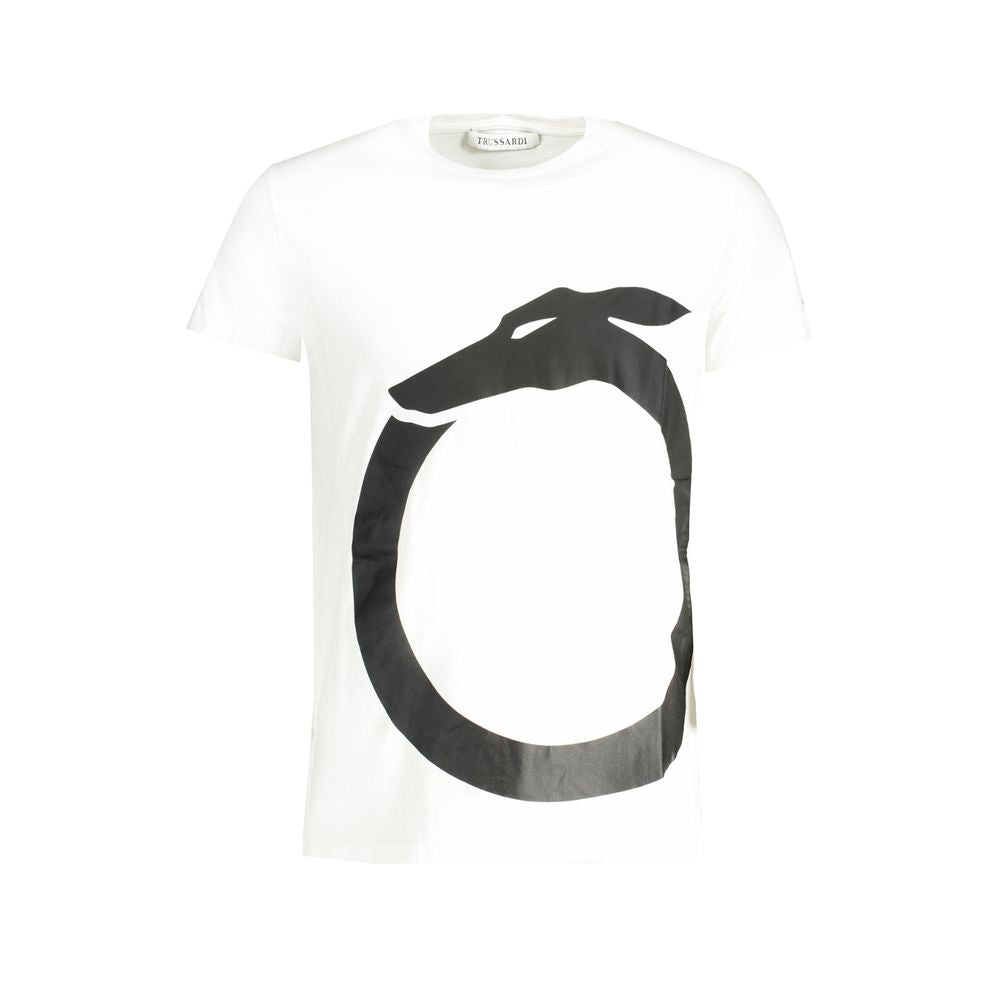 Weißes Baumwoll-T-Shirt von Trussardi